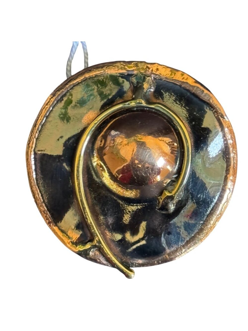 AFRICAN EXPRESS Handcrafted Copper & Brass Circular Brooch Pin